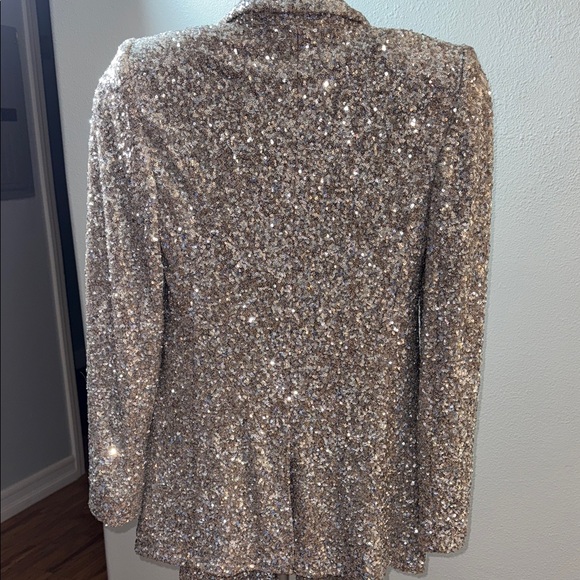 Silver Sequin Women's Blazer and Pants Set - Picture 6 of 11